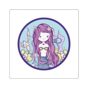 Cute Mermaid Square Stickers