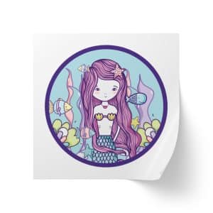 Cute Mermaid Square Sticker Label Rolls