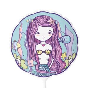 Cute Mermaid Balloon (Round and Heart-shaped), 11"