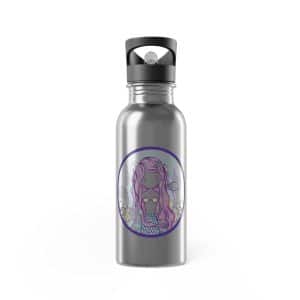 Cute Mermaid Stainless Steel Water Bottle With Straw, 20oz