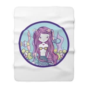 Cute Mermaid Sherpa Fleece Blanket