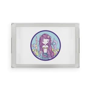 Cute Mermaid Acrylic Serving Tray