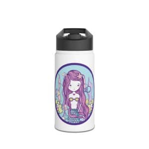 Cute Mermaid Stainless Steel Water Bottle, Standard Lid