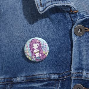 Cute Mermaid Custom Pin Buttons