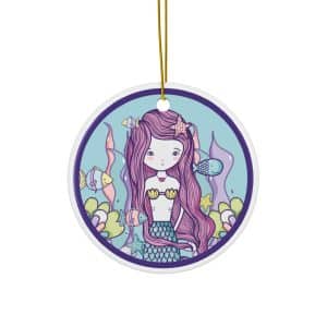 Cute Mermaid Ceramic Ornament, 4 Shapes