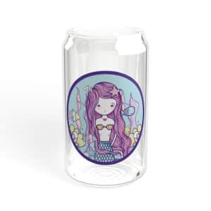 Cute Mermaid Sipper Glass, 16oz