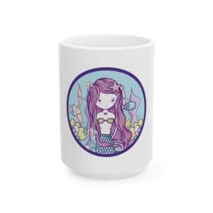 Cute Mermaid Ceramic Mug, (11oz, 15oz)