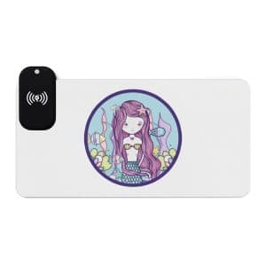 Cute Mermaid LED Gaming Mouse Pad, Wireless Charging