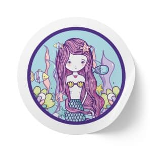 Cute Mermaid Round Sticker Label Rolls