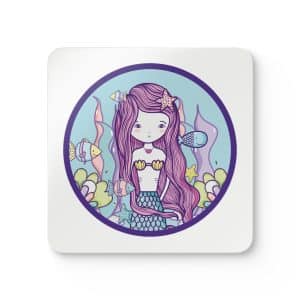 Cute Mermaid Corkwood Coaster Set