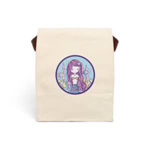 Cute Mermaid Canvas Lunch Bag With Strap