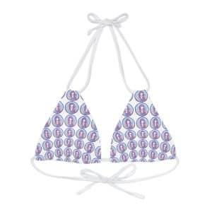 Cute Mermaid Strappy Triangle Bikini Top (AOP)