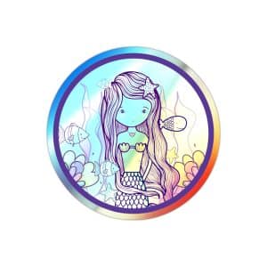 Cute Mermaid Holographic Die-cut Stickers