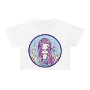 Cute Mermaid Crop Tee (AOP)