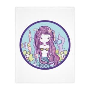 Cute Mermaid Velveteen Microfiber Blanket (Two-sided print)