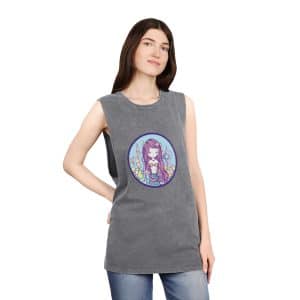 Cute Mermaid Unisex Stonewash Tank Top