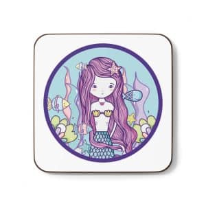 Cute Mermaid Hardboard Back Coaster