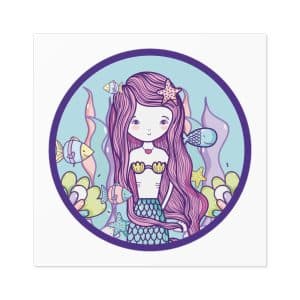 Cute Mermaid Square Stickers, IndoorOutdoor