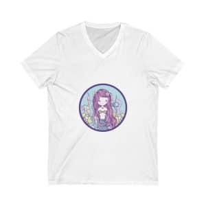 Cute Mermaid Unisex Jersey Short Sleeve V-Neck Tee