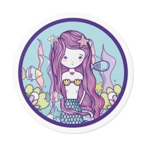 Cute Mermaid Round Vinyl Stickers