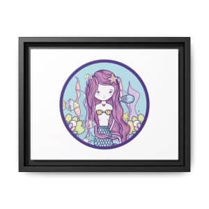 Cute Mermaid Matte Canvas, Framed (Multi-color)