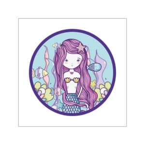 Cute Mermaid Square Vinyl Stickers