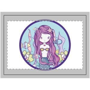 Cute Mermaid Wood Topped Wall Tapestry