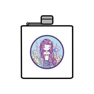 Cute Mermaid Stainless Steel Flask, 6oz